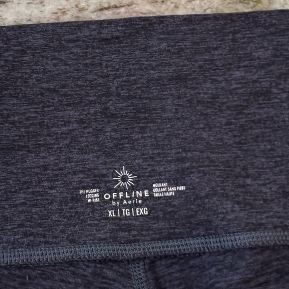 Aerie Heathered Navy High-Waisted Leggings “The Hugger Leggings” w/ Pockets XL - Picture 4 of 4